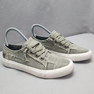 Blowfish Malibu Women's Green Avocado Smoked Canvas Sneaker Size 6